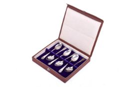 A set of six early 20th century silver teaspoons.