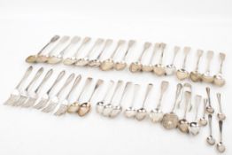 A quantity of Georgian and later assorted hallmarked silver flatware.
