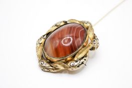 An early 20th century reversible gold plated brooch.