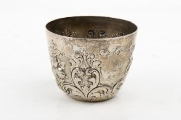 A Victorian silver beaker.