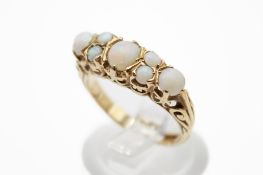 A 9ct gold and opal ring.