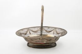 A large Victorian pierced silver basket.