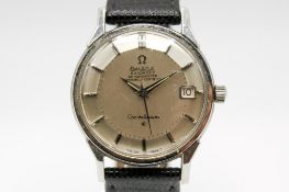 An Omega Constellation automatic chronometer stainless steel wristwatch, boxed.