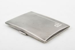 A 1930s silver cigarette case. With engine turned decoration and monogram H.C.A.