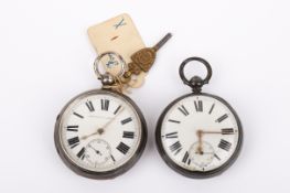 Two Victorian silver cased pocket watches.