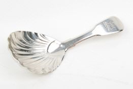 A 19th century silver tea caddy spoon.