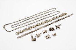 A small group of silver and white metal jewellery.