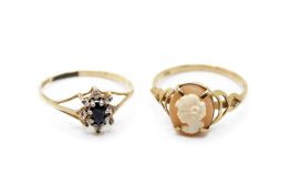 Two 9ct gold dress rings.