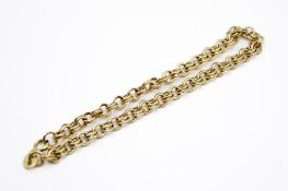 A 9ct gold double link bracelet. With London import hallmarks, diameter of links circa 3.