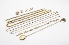 A small group of asssorted 9ct jewellery.
