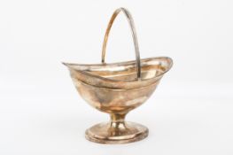 A late 18th century Irish silver boat form basket.