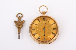 An 18ct gold cased pocket watch.