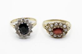 Two 9ct gold hallmarked dress rings.