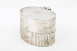 A 19th century oval silver tea caddy.