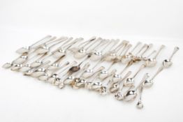 A large quantity of 18th and 19th century silver flatware.