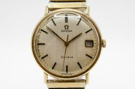A gentleman's 9ct gold cased (tested) Omega Geneve wristwatch.