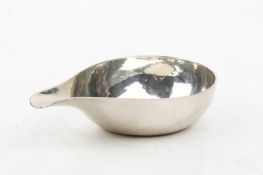 A George III silver pap boat. Of undecorated, rounded form, partial hallmarks, L12cm, weight 67.85g.