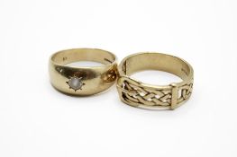 Two 9ct gold rings.