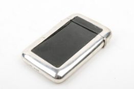 A Victorian silver mounted visiting card holder.
