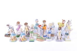 Collection of fifteen assorted F G Doughty Royal Worcester porcelain figurines .