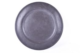 Antique William lll large pewter charger with touch marks for John Jackson (active circa 1689-1720),