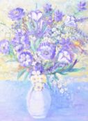 Mary V. Davies - Blue Bouquet, oil on board.