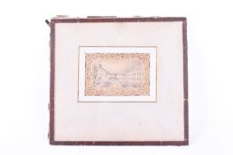 A small 19th century pencil sketch on a lace doily.