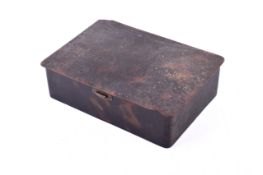 An early 20th century Drew & Sons tortoise shell box with silver gilt hallmarked hinges.