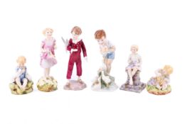 A group of six assorted Royal Worcester porcelain figurines. All modelled by F. G.