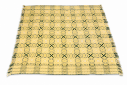 A vintage Derw Mill Pure Wool Welsh tapestry blanket.