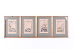 Four late 18th century hand coloured colour etchings of animals after Andrew Bell (1726-1809).