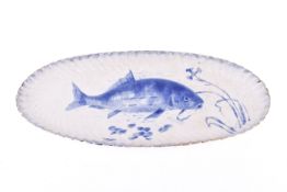 A large German blue and white herring dish.