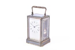 A Japy Freres & Cie five glass brass carriage clock striking to a bell, s/n 37637.