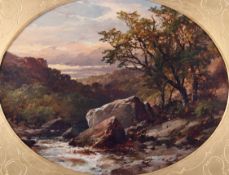 John Syer (British, 1815-1885), oil on canvas of a countryside scene.