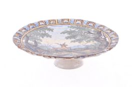 An 18th century or later Castelli style Majolica tazza.