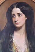 William Crawford (1825-1869) - portrait, 'the veiled woman', oil on canvas.