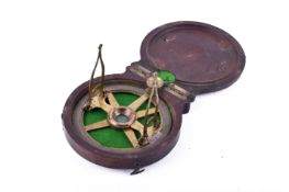 A 19th century brass nautical protractor by Troughton, London, cased.