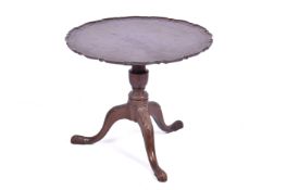 A 19th century mahogany tilt top occasional tripod table.