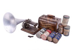 The Columbia Phonograph Co. portable 'Graphophone', cased.