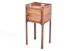 A Georgian style mahogany tray top night stand.
