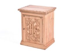 Small Victorian pine tabernacle with working key.