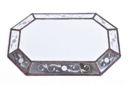 A 20th century octagonal mirror.