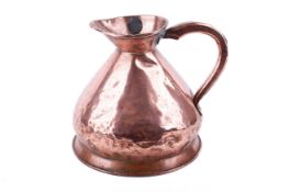 A Victorian '2 Gallon' haystack copper jug with riveted handle.