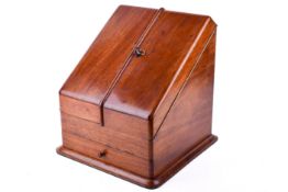 A Victorian mahogany stationery box.