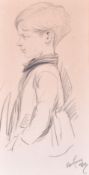 Pat Romey(?), pencil sketch of a young boy, dated 1933.