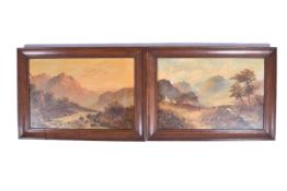 Two oil on canvas - Landscape, 'Scottish Highlands'.