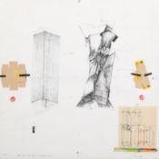 Vladimir Velickovic (Serbian, 1935-2019), mixed media and lithograph on paper,