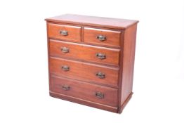 An Edwardian mahogany chest of drawers.