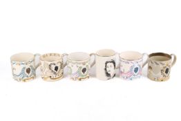 Five Richard Guyatt designed for Wedgwood mugs also with one other (6).