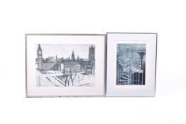Bernard Kay (1927-2021) - Palace of Westminster, lithograph 1973.